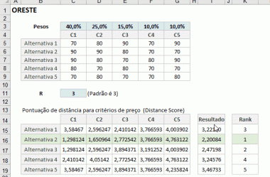 ▷ ORESTE no Excel